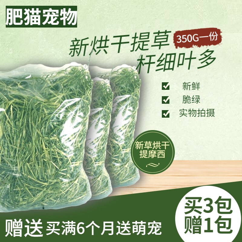 天然提摩西草嫩草牧草兔粮龙猫零食用品豚鼠荷兰猪饲料干草350g