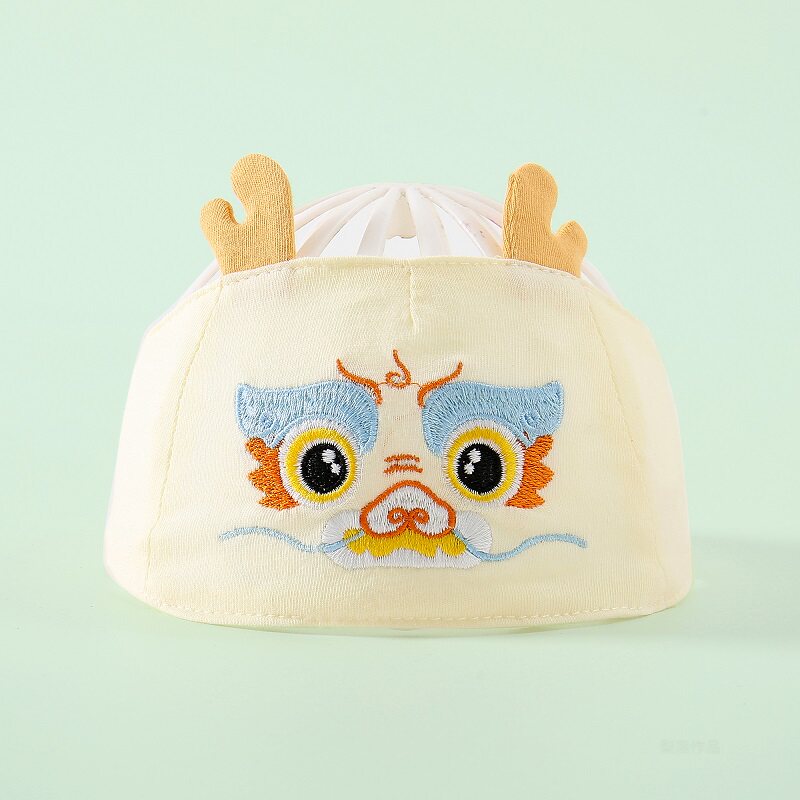 新生婴儿凉帽虎头纯棉空顶帽中国风满月护卤门帽初生男女宝宝胎帽