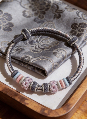 适用孔径3mm以上简约灰色手绳