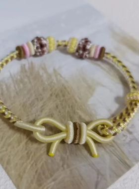 甜美风蝴蝶结手绳手工编织绳