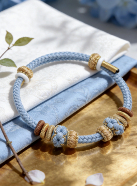 显白清新手工编织绳转运珠手绳