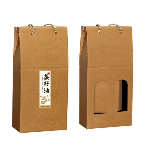 山茶油牛皮纸盒核桃油包装菜籽油500ML小磨香油2斤750ML礼盒定制