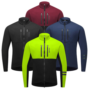 骑行服 秋冬季加绒保暖长袖外套防风防寒登山滑雪夹克上衣男修身