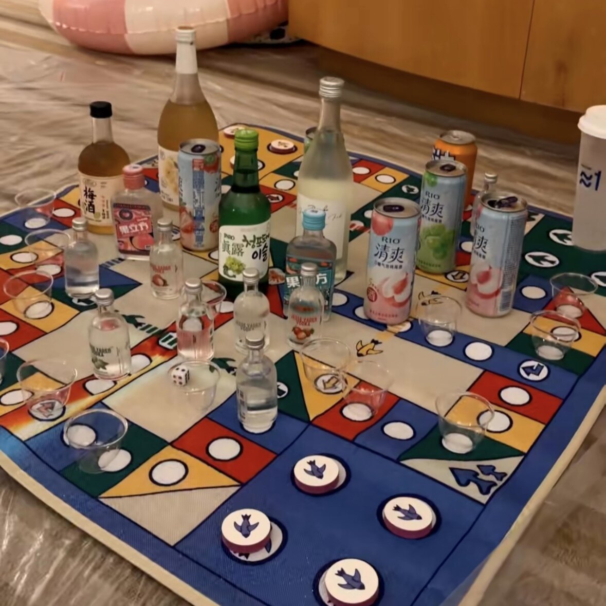 喝酒飞行棋酒吧KTV万圣节实用成人桌垫聚会特大派对富翁游戏棋垫
