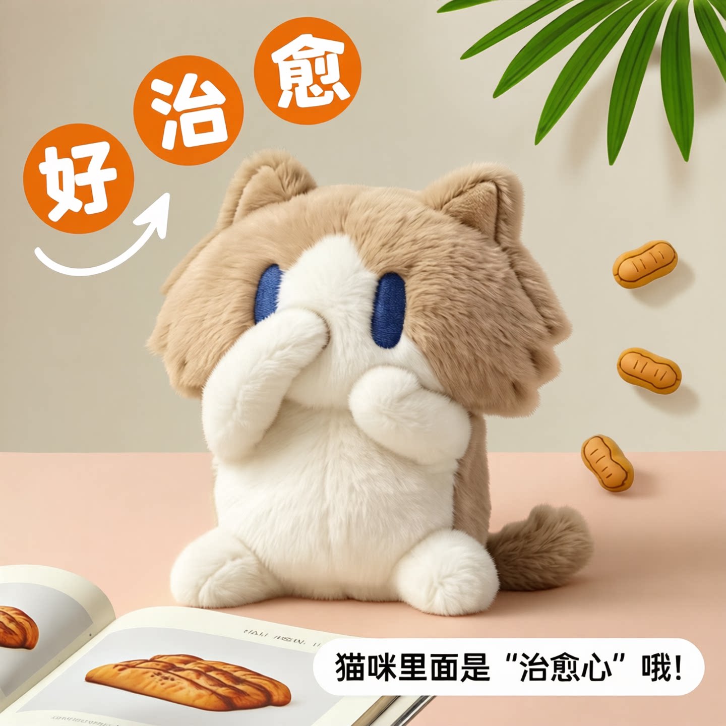 新款月薪猫捂嘴玩偶中秋国庆节送男女生朋友闺蜜独走心特生日礼物
