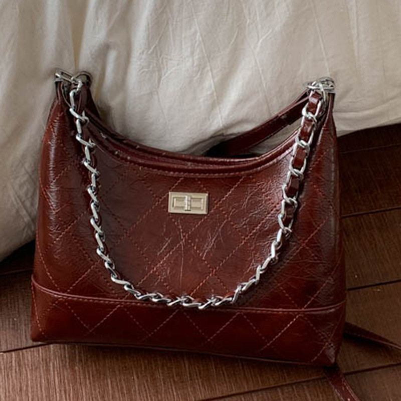 2026春新款潮时尚菱格链条包简约洋气腋下包包女式通勤单肩斜挎包