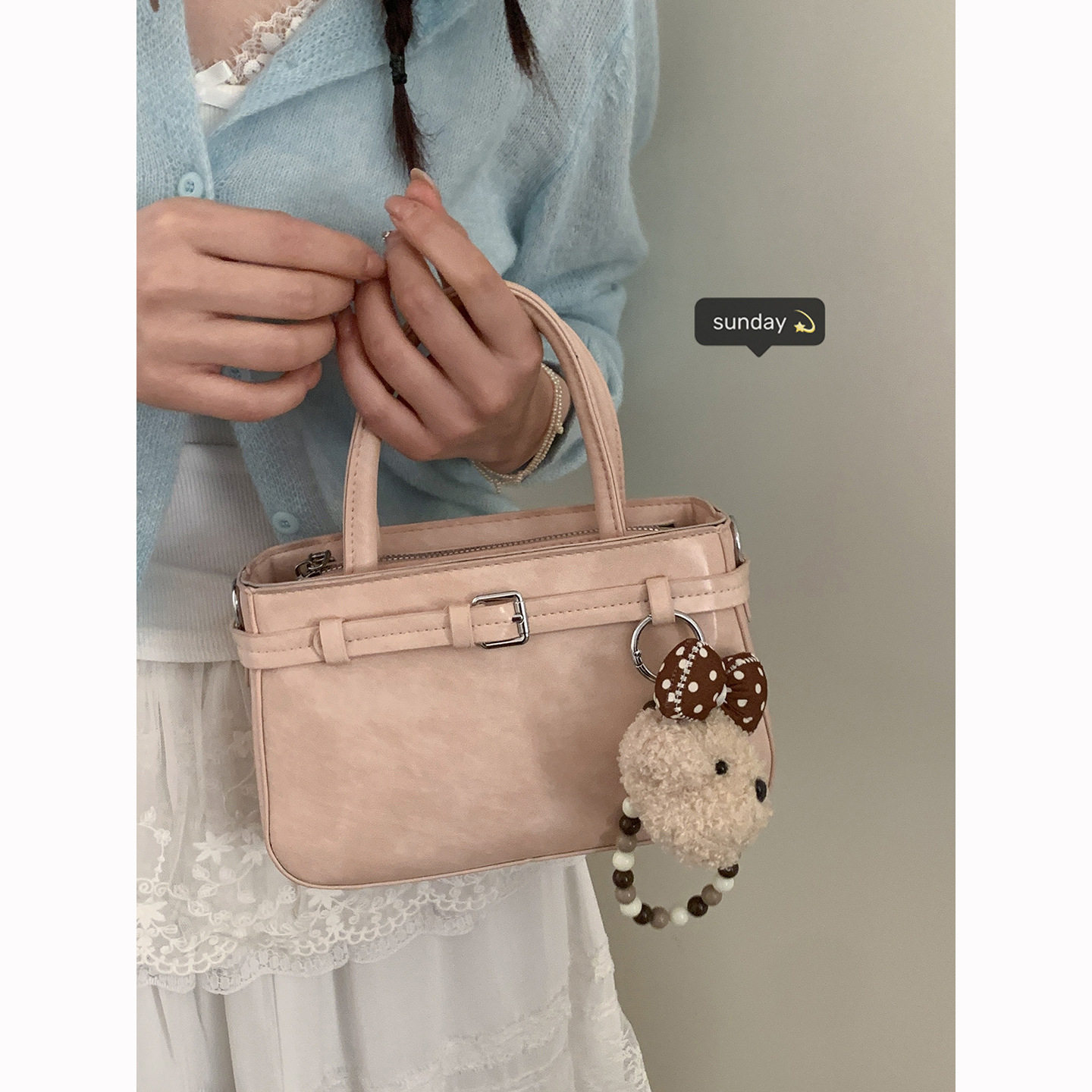 韩版时尚手提包小拎包女2026春季新款小方包简约单肩斜挎手机包