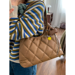 小众感腋下包包女2025新款 菱格休闲托特包简约百搭单肩通勤包