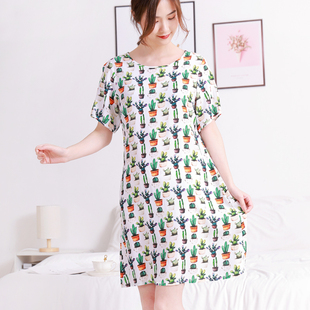 裁缝店定制高档短袖睡裙女薄款家居棉绸儿童睡衣女孩纯棉母女亲子