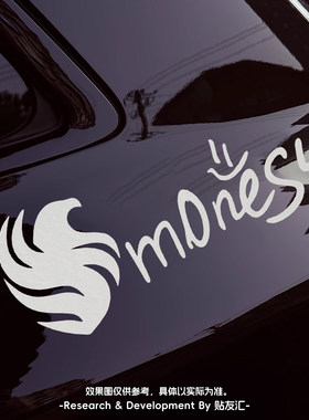 NIKO猎鹰Monesy签名汽车贴纸csgo反恐精英车窗玻璃贴镭射文字车贴