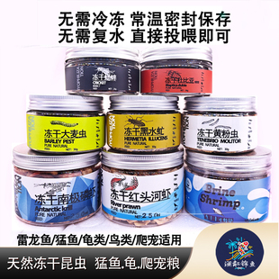 冻干昆虫雷龙饲料蟋蟀面包虫大麦虫蚂蚱蝗虫黑水虻水龟粮杜比亚鱼