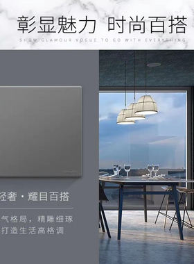 特价奇胜电气墙壁开关插座86面板灰色大板开关A20五孔一开两开