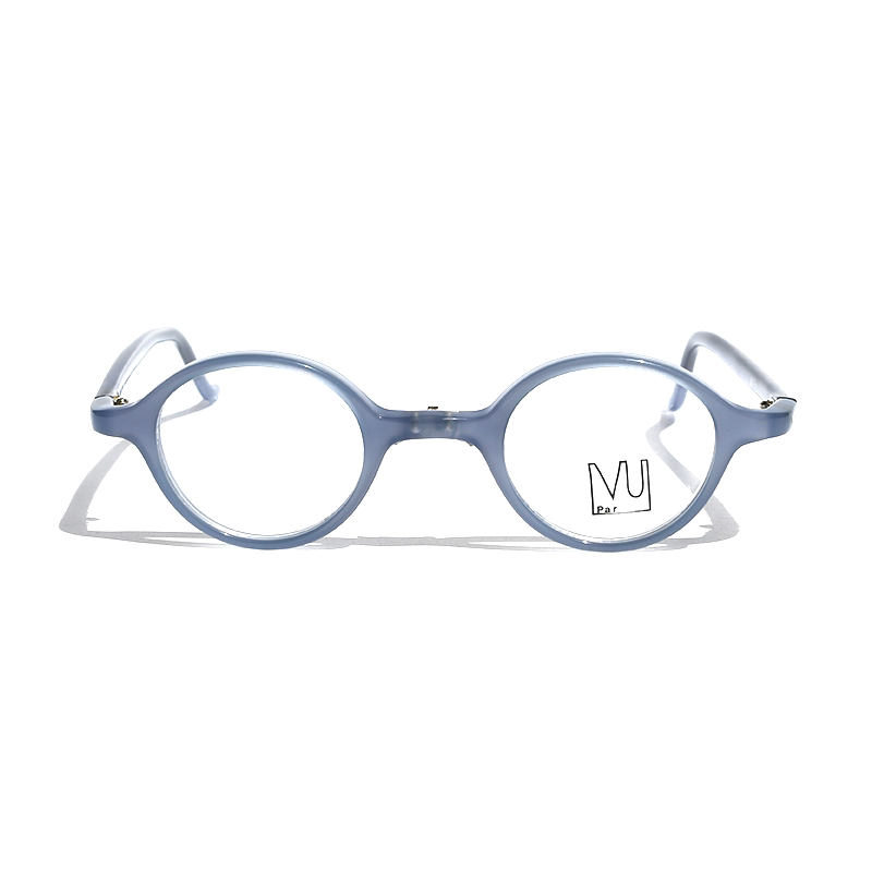 法国产进口复古小圆形板材近视眼镜框个性男女小众独立设计雾蓝色