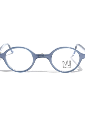法国产进口复古小圆形板材近视眼镜框个性男女小众独立设计雾蓝色