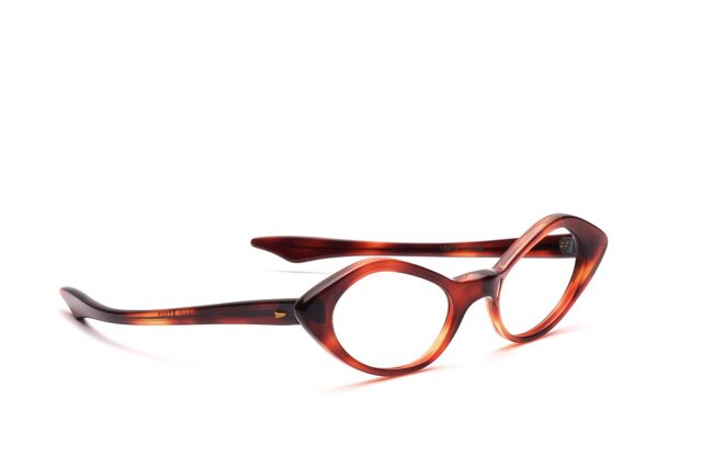 1950s法国产孤品古董板材男女近视眼镜框架 猫眼cat eye 小众趣味