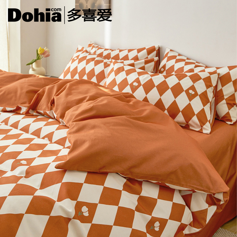 多喜爱磨毛四件套全棉纯棉秋冬