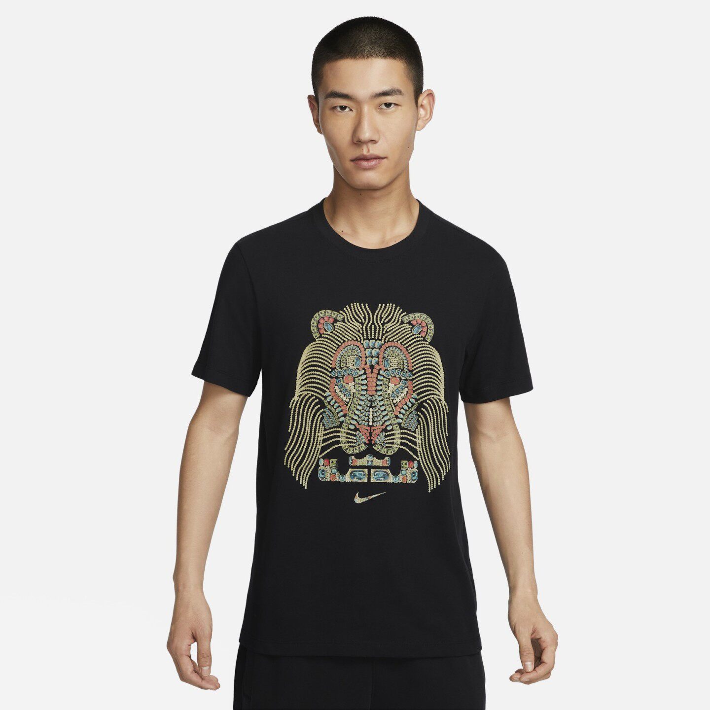 Nike耐克男子詹姆斯印花宽松透气休闲运动圆领短袖T恤 DX2272-010