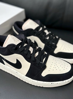 耐克Air Jordan 1 Low AJ1黑白低帮复古篮球鞋 奶茶粉 DC0774-003