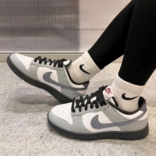 GLITTER 191 NIKE LOW 灰白 HQ3462 舒适百搭复古板鞋 DUNK SWOOSH