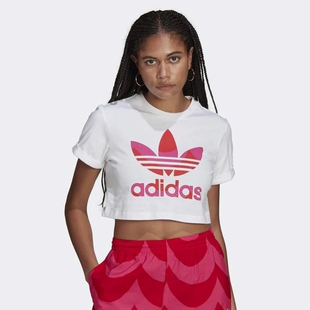 女夏季 三叶草 阿迪达斯 H20482 百搭短袖 运动T恤 经典 Adidas