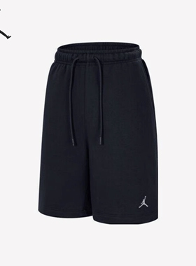 耐克Jordan 品牌Logo纯色系绳田径训练休闲短裤黑色DQ7471-010