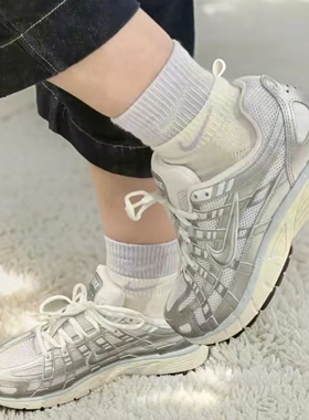 Nike耐克女鞋P-6000银白老爹鞋轻便网眼透气运动跑步鞋BV1021-106