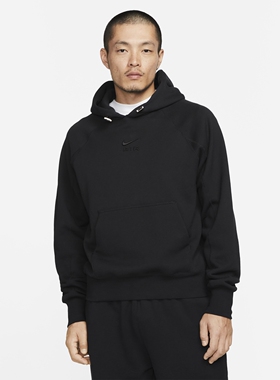 Nike连帽卫衣男 耐克黑色运动休闲舒适宽松纯棉帽衫 DV9778-010