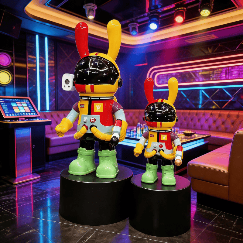 卡通风宇航员兔子造型落地摆件客厅装饰手办模型创意家居,家居饰品,落地摆件,淘宝优惠券,粉丝福利购,淘宝优惠卷