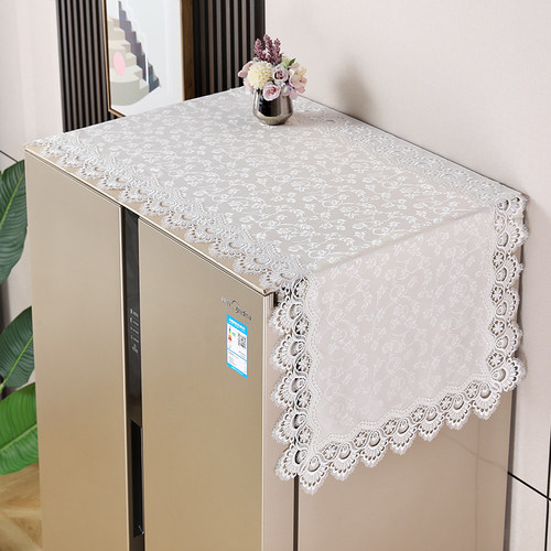 欧式防尘白色冰箱盖布