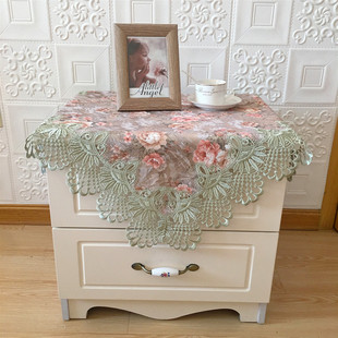 欧式布艺床头柜盖布洗衣机罩角几防尘布盖巾打印机保险柜罩空调罩