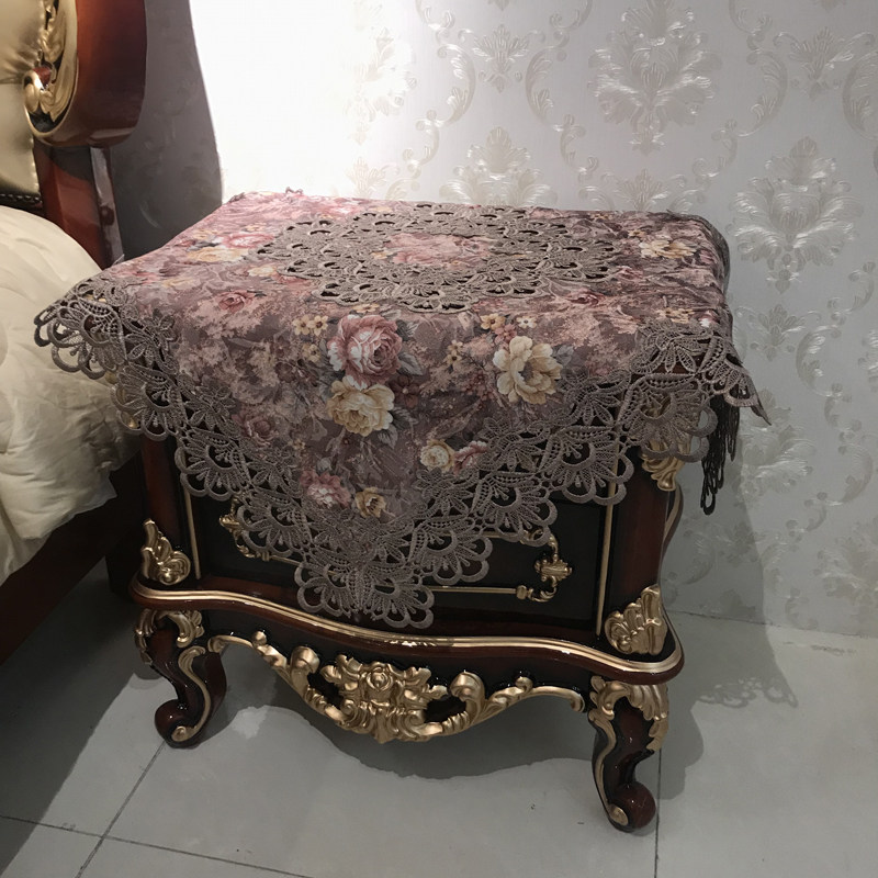 高档床头柜盖布桌布茶几桌布欧式冰箱洗衣机电视机防尘罩盖巾美式