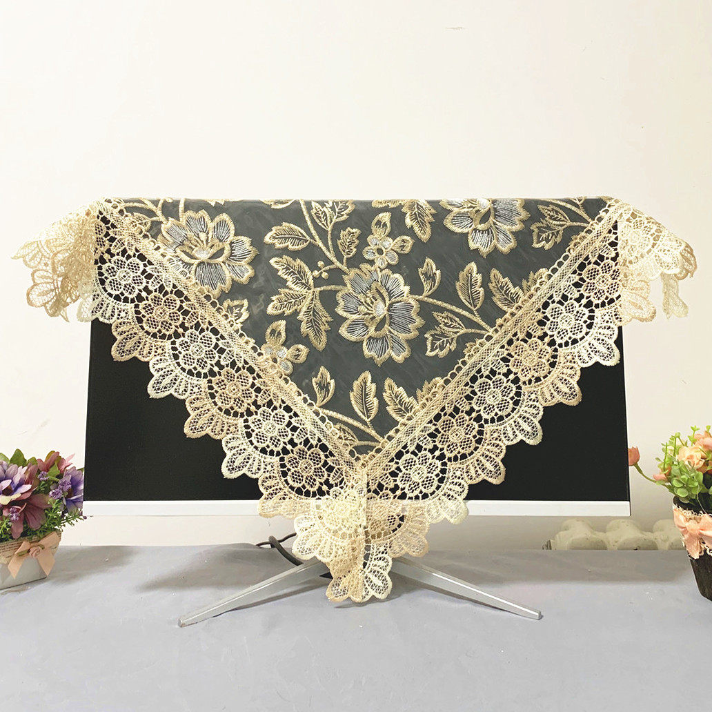 新款电视机防尘盖布液晶电视罩盖巾欧式电视布蕾丝冰箱洗衣机盖布