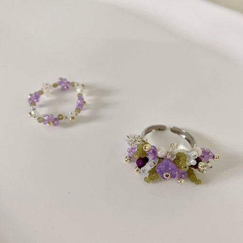 HUYA女串珠原创设计编制戒指