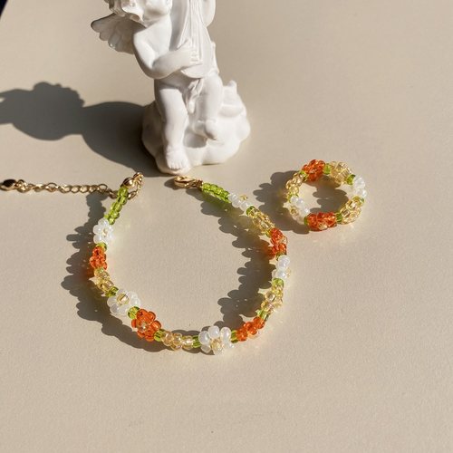 爆款米珠泫雅风手链戒指女