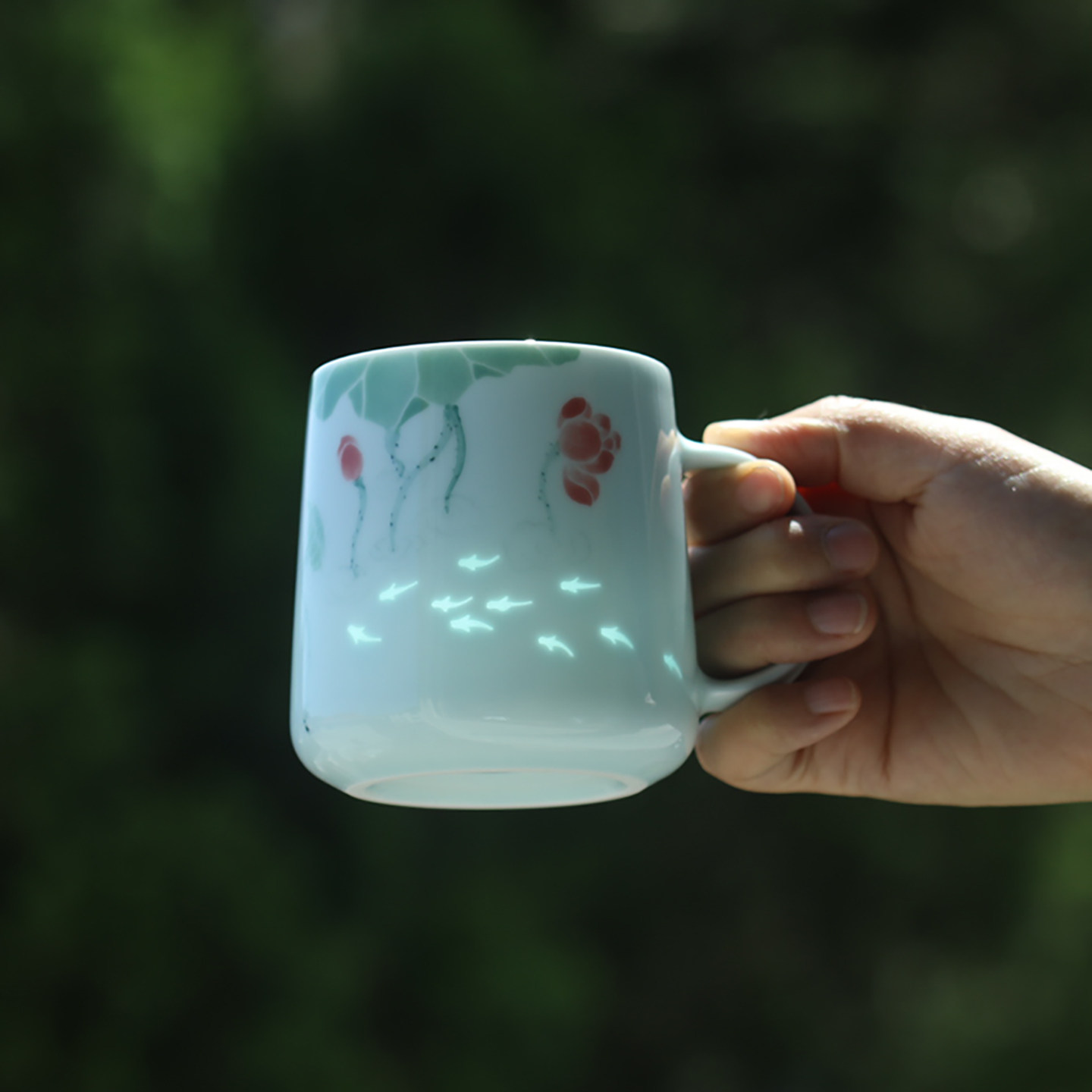 连年有鱼景德镇陶瓷手绘杯子茶杯马克杯礼盒套装高颜值礼物咖啡杯