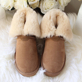 老棉鞋 冬季 羊皮毛一体低筒雪地靴毛毛鞋 女短筒防滑真皮棉短靴棉靴