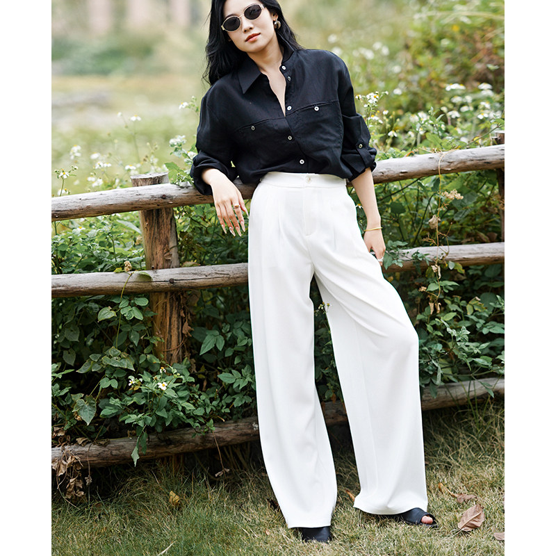 chris小倩老钱风宽松垂坠感西裤