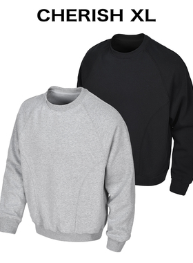 CRXL【重磅800G长绒棉空气层】短款秋冬加绒宽松保暖圆领卫衣男款