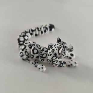 3d打印花豹亚马逊爆款雪豹模型仿真野生动物摆件豹子手办模型动物