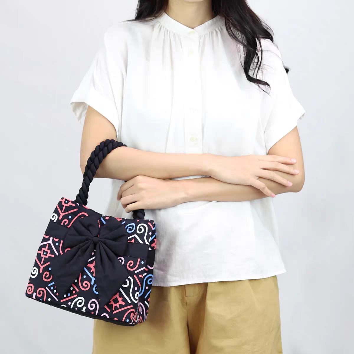 热销泰国曼谷包正品naraya娜莱雅蝴蝶结手提包小方包布包便当包女,箱包皮具/热销女包/男包,手拿包,淘宝优惠券,粉丝福利购,淘宝优惠卷