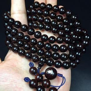 正宗印度小叶紫檀老料0.8小爆满星佛珠手串手链男女情侣款 收藏级