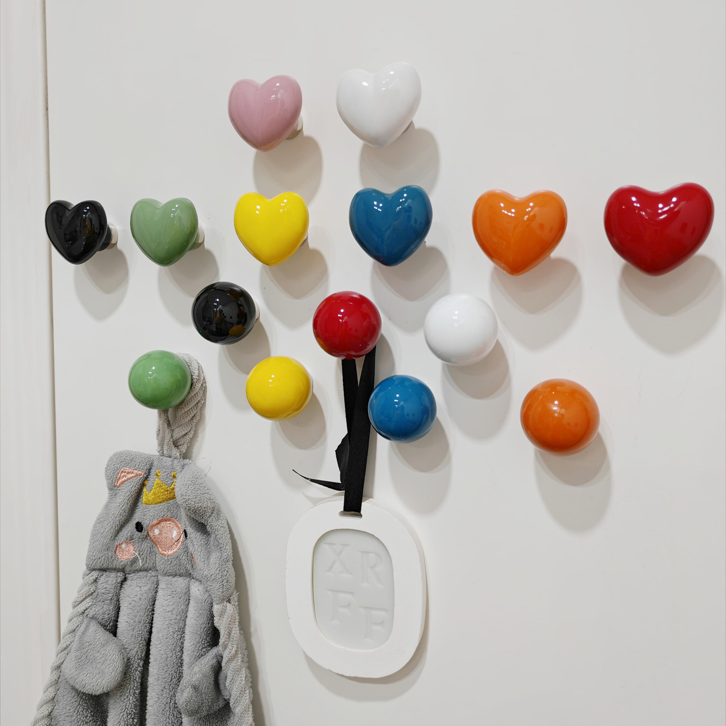 彩色陶瓷圆球强力磁吸挂钩装饰冰箱贴爱心收纳挂架洞洞板入户磁贴,家居饰品,冰箱贴,淘宝优惠券,粉丝福利购,淘宝优惠卷