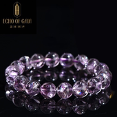 紫色彩虹水晶 盖亚回声 天然紫阿赛圆珠手链 厂家直销