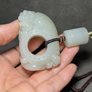 生肖 玉器把件玉佩满皮 新疆和田玉籽料龙 勒子吊坠苏工精品男女款