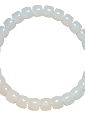 卡6*7mm新疆籽料直切手串手链 和田玉白玉手串女孩款珠子链子