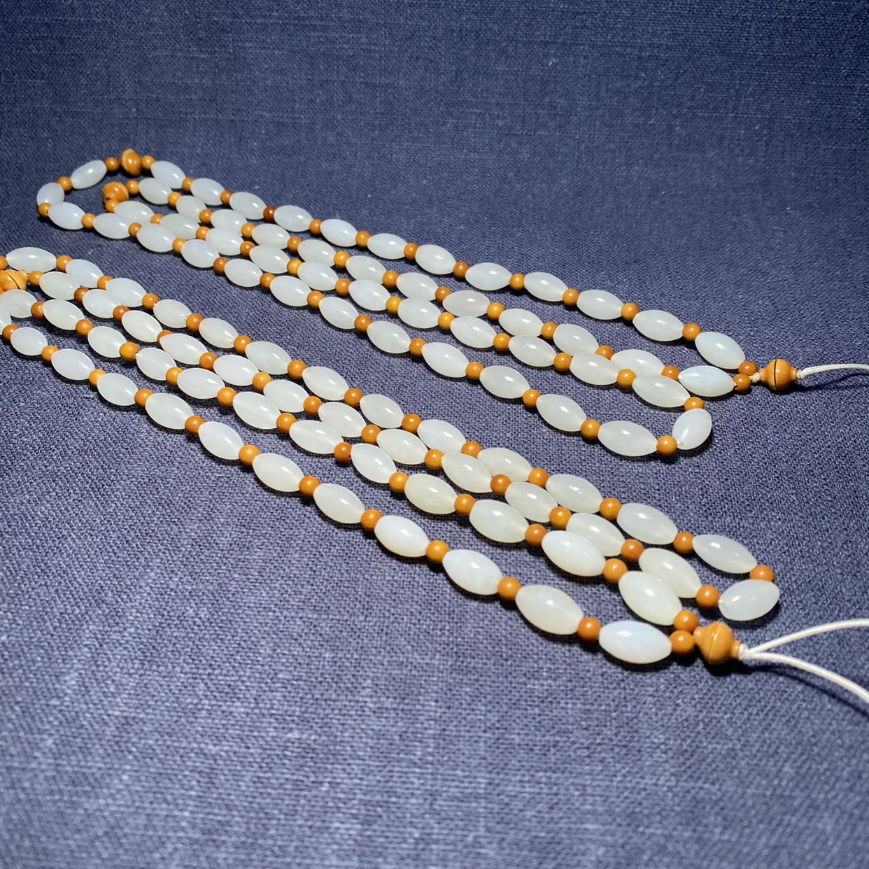 米珠项链 和田玉白玉籽料挂件链子 珠子项链 挂链 单条价格