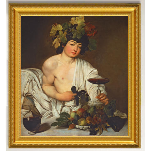 卡拉瓦乔年青的酒神巴克斯油画电表箱餐厅非手绘客厅装饰画挂画