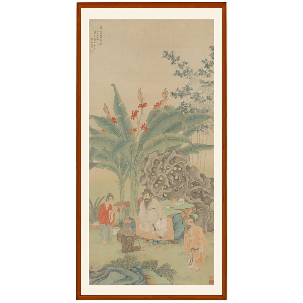 丁云鹏玉川煮茶图国画客厅挂画字画书画茶楼茶馆装饰画卷轴画定制