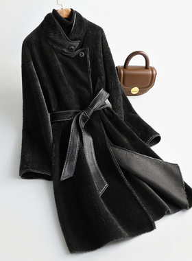 开间黑标新晋王牌秘鲁INCA无染色羊驼多穿领飞鱼长大衣