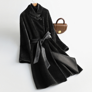 开间黑标新晋王牌秘鲁INCA无染色羊驼多穿领飞鱼长大衣